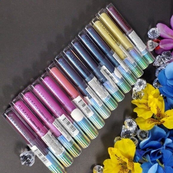 Almay Lip Gloss Goddess Gloss Gilded Lip Care Yellow Sparkle Make Up - Picture 4 of 9